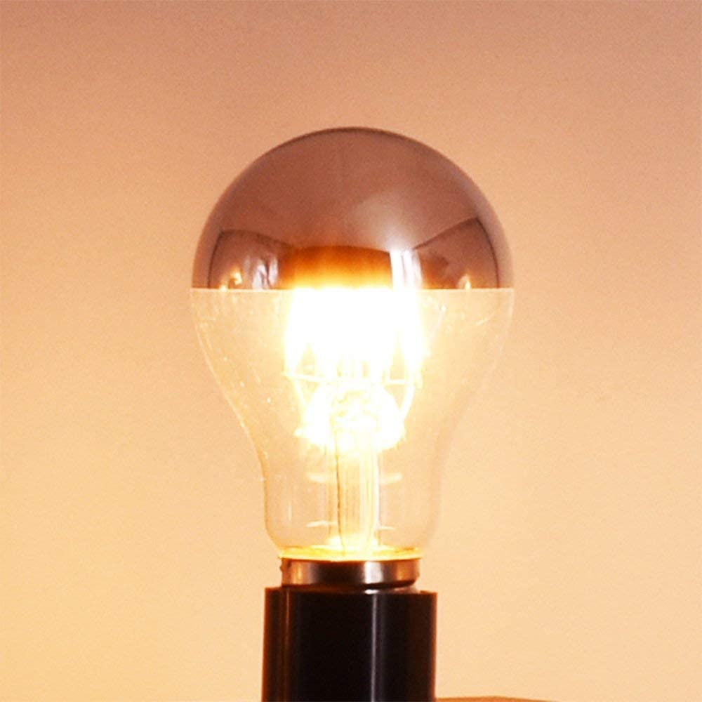 Bombilla Led Edison regulable A19 E27 4W 8W 220V cuenco plateado superior filamentos goteados bombilla Led medio cromo A60 corona lámparas de luz Vintage
