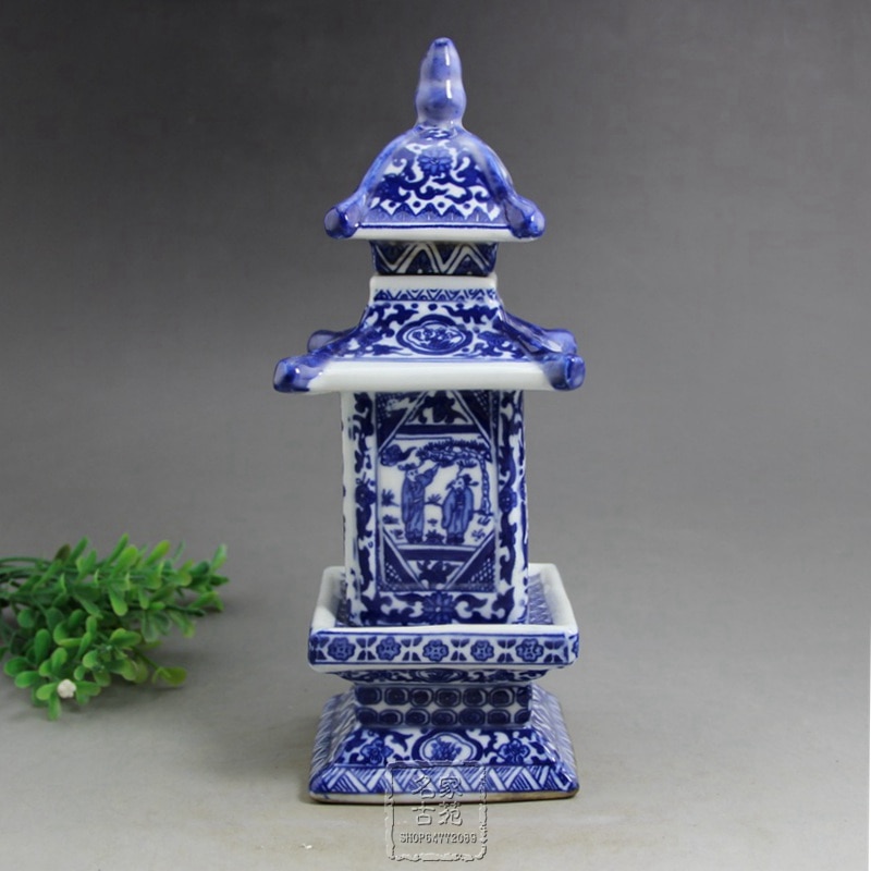 Prachtige blauw en wit porselein jar vormige opslagtank Qianlong antiek porselein van Ming en Qing Dynastieën Woninginrichting