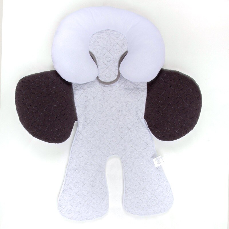 Almohadilla para cochecito de bebé, cojín bordado para asiento de niño, cojín del cuerpo para la cabeza para niños, cojín de doble cara para cuatro estaciones: MSF Grey and White Embroidery Cushion