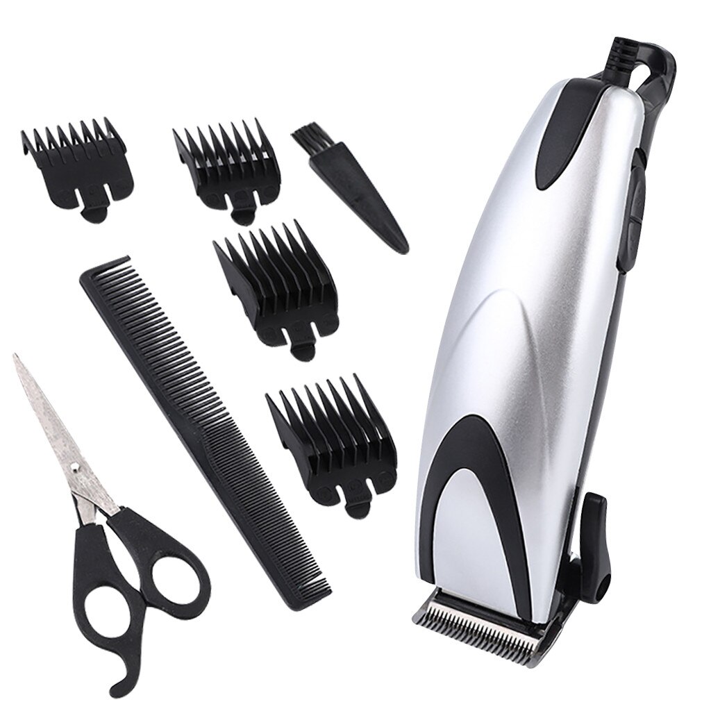 Rechargeable Metal Hair Clipper Electric Cordless Hair Grooming Home Haircut Fast charging and strong power: EU / Brown
