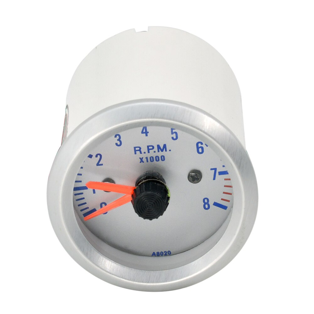 2" 52mm Car Rev Counter Tachometer Pointer Gauge 0-8000 RPM Meter Call The Police Rotation Setup