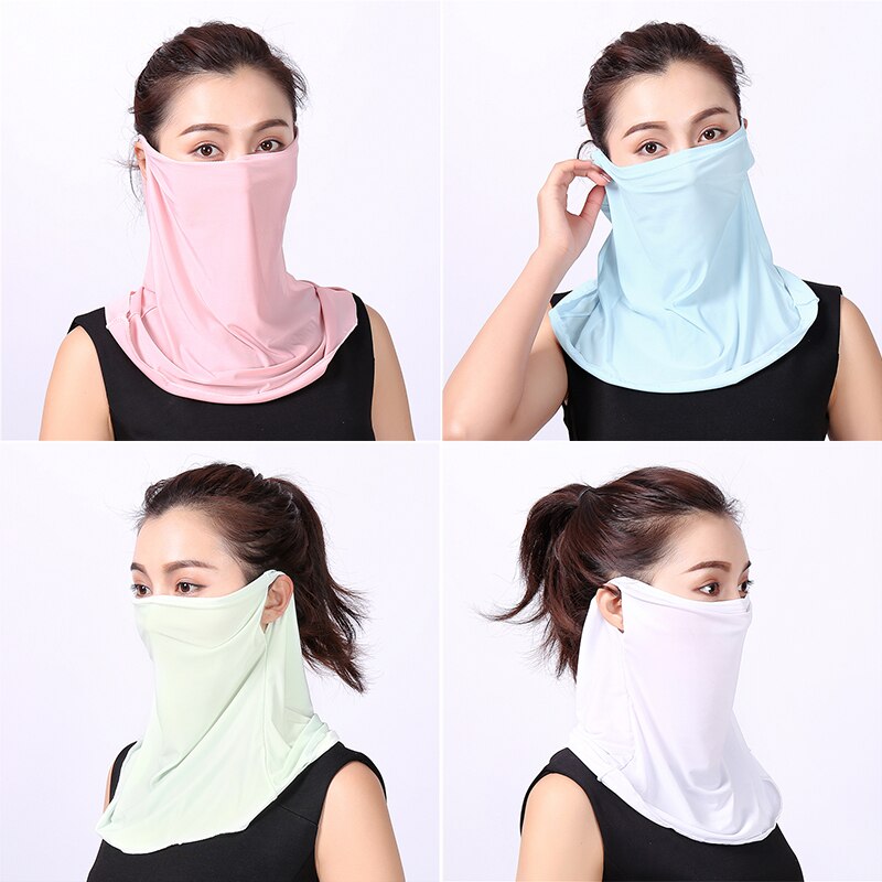 Women Choffin Face Mouth scarf Sun Protection Scarves Neck Cover Solid Hiking Riding Ring Wraps Desiner Print