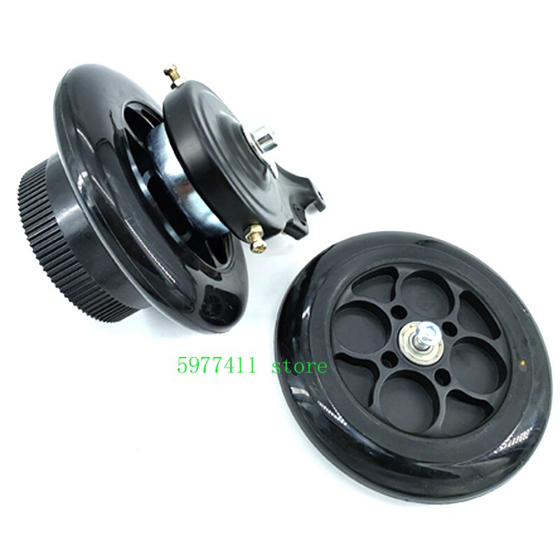 Neumático de poliuretano para patinete eléctrico, rueda delantera o trasera sólida de 6 "y 140mm, con kit de freno de tambor, adecuado para patinete eléctrico pequeño