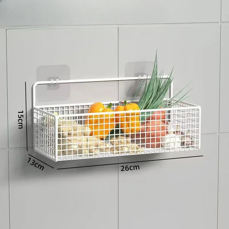 Wall Mounted Metal Wire Storage Organizer Baskets, Rectangular Display Hanging Basket, Countertop Bathroom Accessories Holder: Bronze