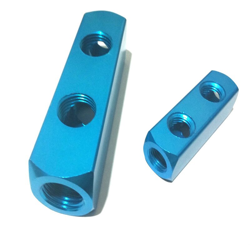 Air Manifold Distributor 1/4" PT Thread Port 2 3 4 5 6 7 8 9 Way Pneumatic Quick Plug In Connector Hose Aluminum Block Splitter