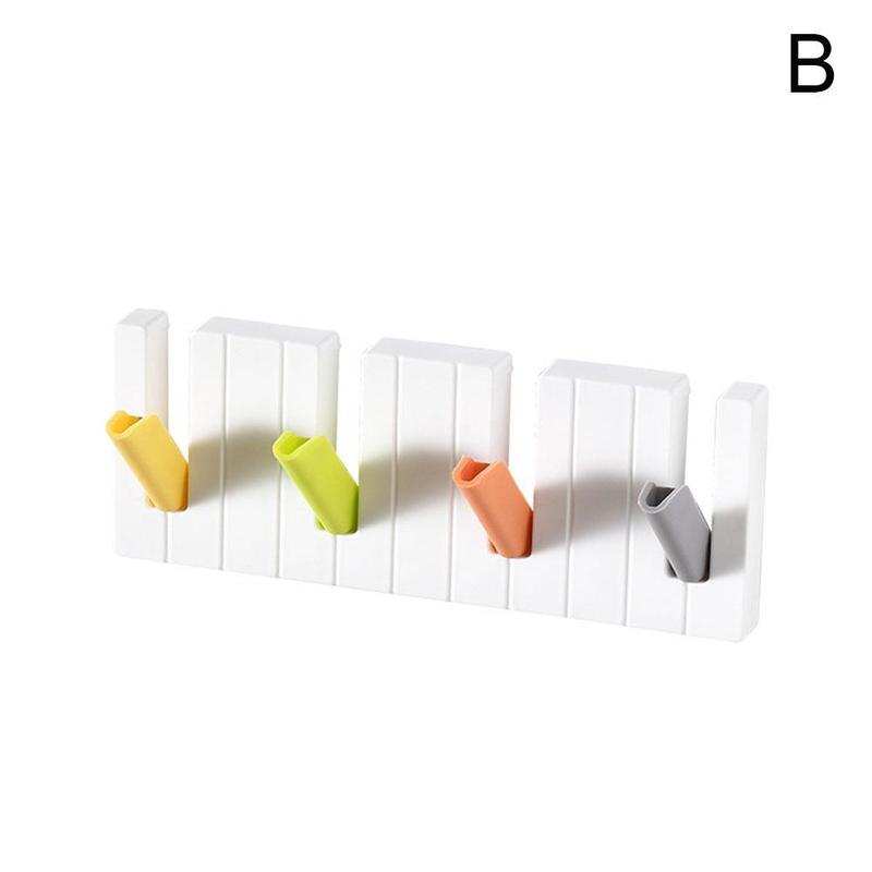 Piano Coat Racks Piano Keys Wall Mounted Coat Hook Hanger Wall Decoration Key Ring Hat Storage Organizer Rack Shelf: B