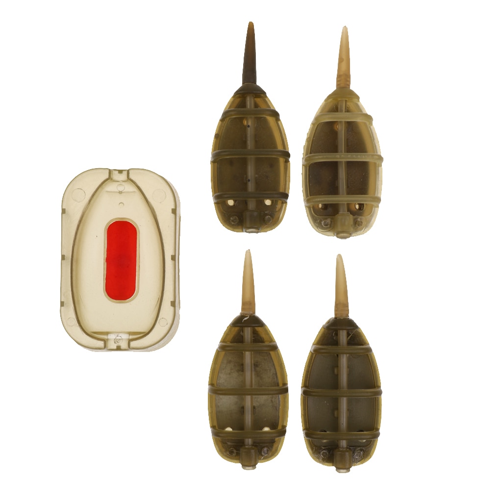 4Pcs Assorted In-line Method Feeder Fishing Feeding Lead Sinker 20g 25g 30g 35g