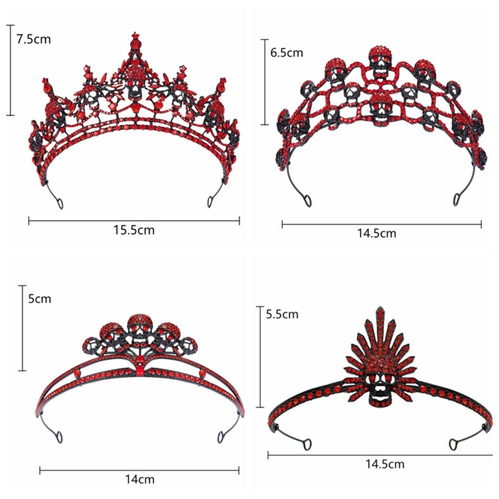 Couronne de Tête de Mort Gothique en Plastique pour ixd'Halloween, Bandeau de Sauna, Sorcière, Noir, Mascotte, Pièce, Décorations, Dame