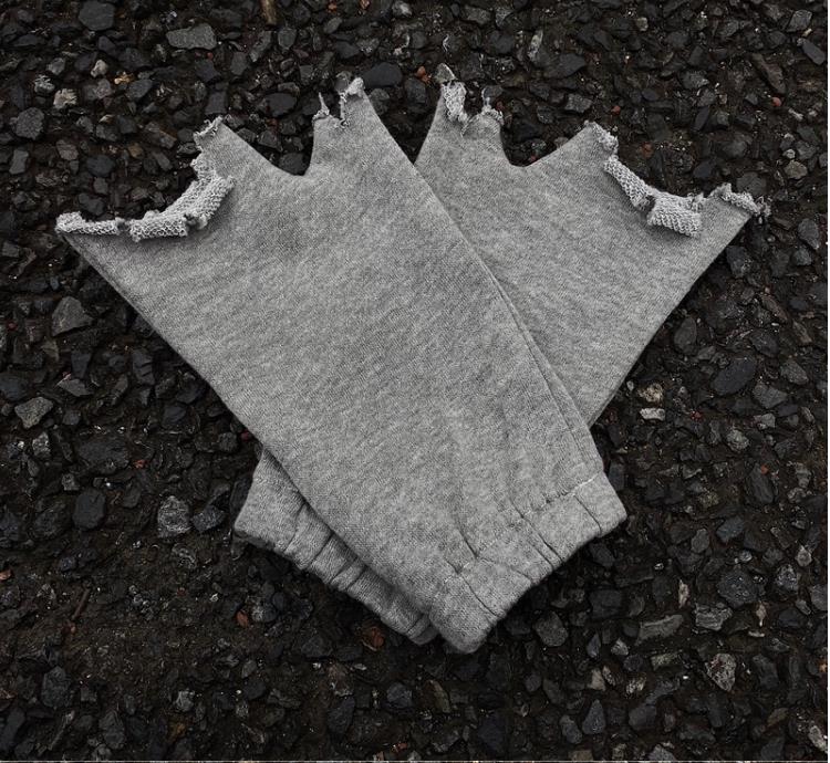 4 Stijl Koppels Japanse Harajuku Vingerloze Handschoenen Manchet Tie Dye Print Gothic Punk Stijl Lange Mouw Arm Mode Handschoen Streetwear: grey
