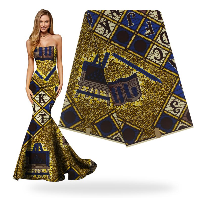 Vraie cire Batik garantie 6yard/lot, à motifs lettres cire pour tissus africains de H8