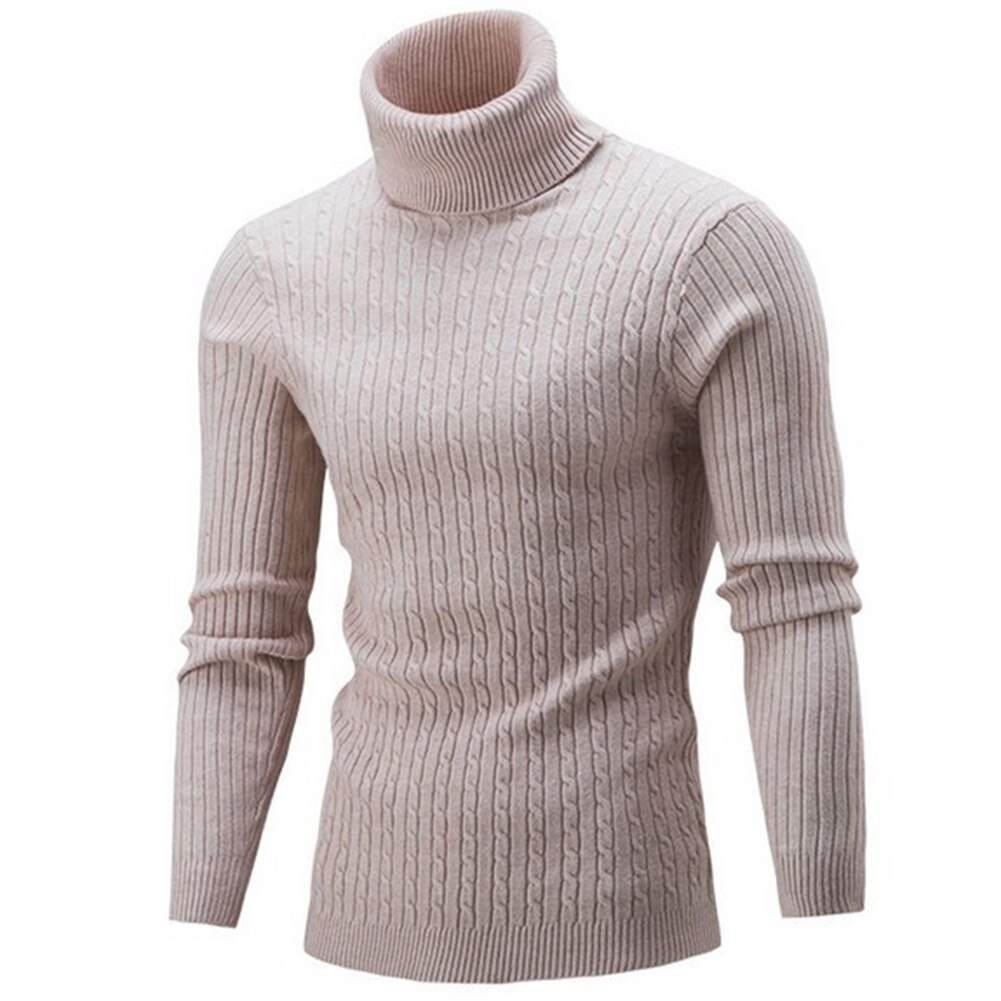 Heren coltrui effen kleur lange mouwen gebreide trui pullover top