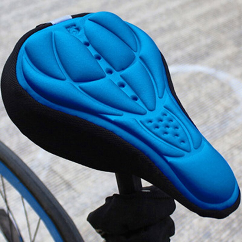 Housses de selle de vélo 3D, 1 pièce, 3 couleurs, housse en éponge, épaisse et douce, pour hommes et femmes: blue