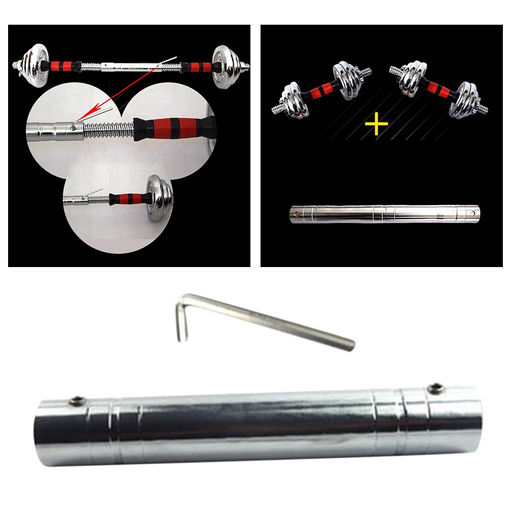 12'' Standard Dumbbell Connecting Bar Rod Extender Joiner Rod with Wrench Screw
