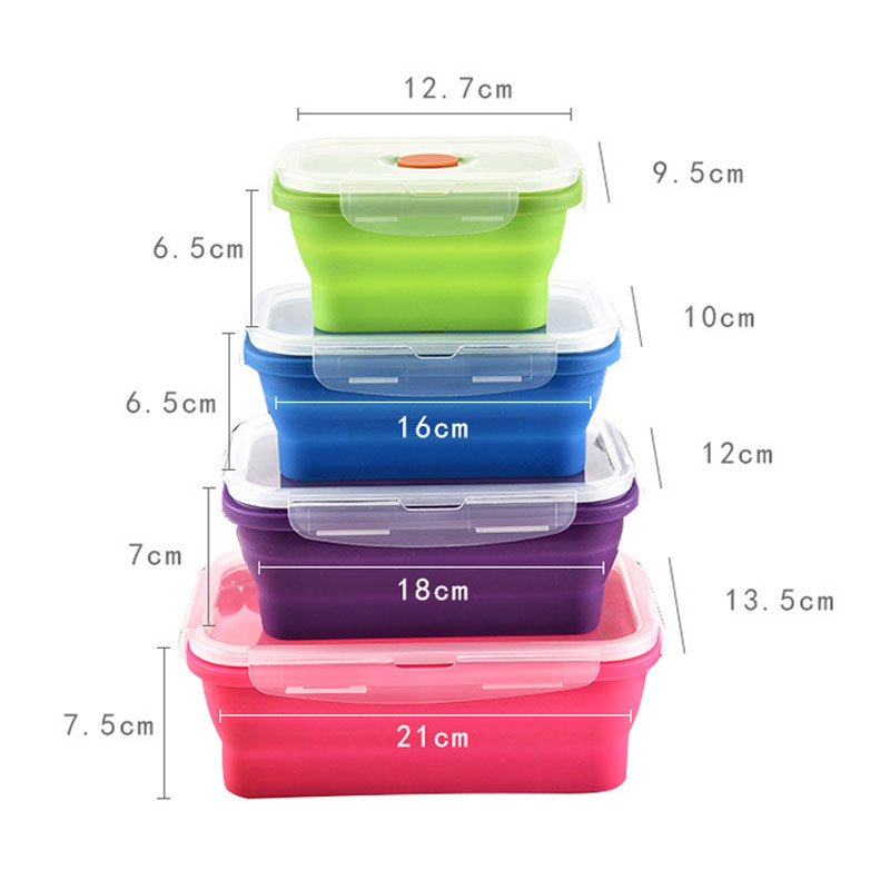 produit Silicone Bento boîte pliante déjeuner bol alimentaire stockage conteneur boîtes vaisselle alimentaire conteneur boite repas enfant