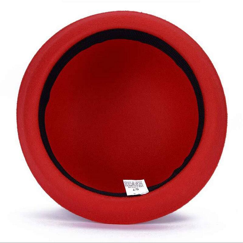 Retail Little Girls Fedora Hat Dome Cap Children Dress Hats Kids Caps Felt Hats Wool Felting Bowler Hat