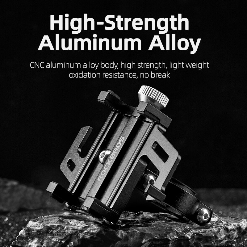 ROCKBROS Motorcycle Electric Bicycle Phone Holder Smartphone CNC Aluminum Alloy Bracket Five Claws Mechanical Bike Phone Holder
