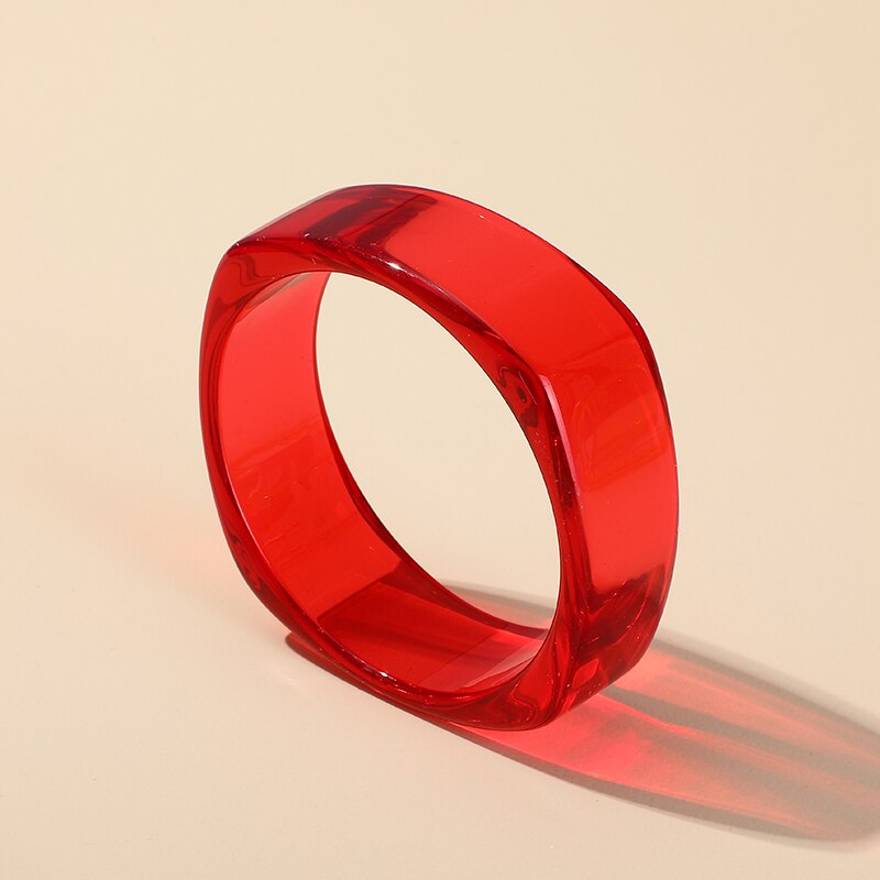 Nuovo braccialetto acrilico trasparente alla moda per donna Braccialetti da festa in resina Braccialetti con ciondoli firmati Regali di gioielli per ragazze: Argento placcato