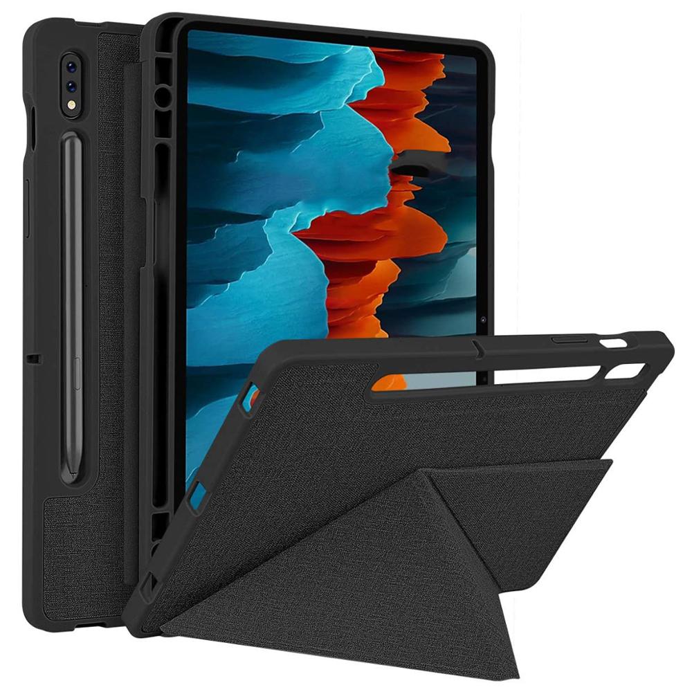Case Voor Samsung Galaxy Tab S7 Plus 12.4 Inch Tablet, stand Cover Voor Samsung Galaxy Tab S7 SM-T870/T875, Met Potlood Houder