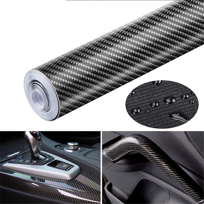 50cm*150cm 6D Carbon Fiber Vinyl Film Gloss Black Vinyl Automotive Wrap Film Self-Adhesive Anti-Collision Film Car DIY Decals