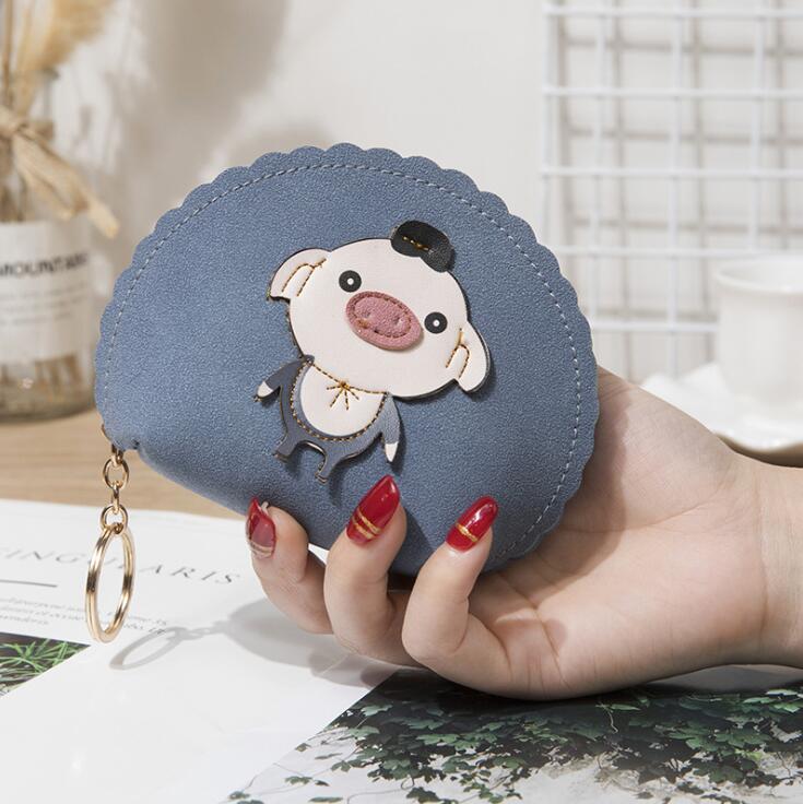 Woman Wallet Animal Cute Decor Coin Purses Girls Key Zipper Change Pouch Mini ID Credit Card Holder Pu Leather: 6