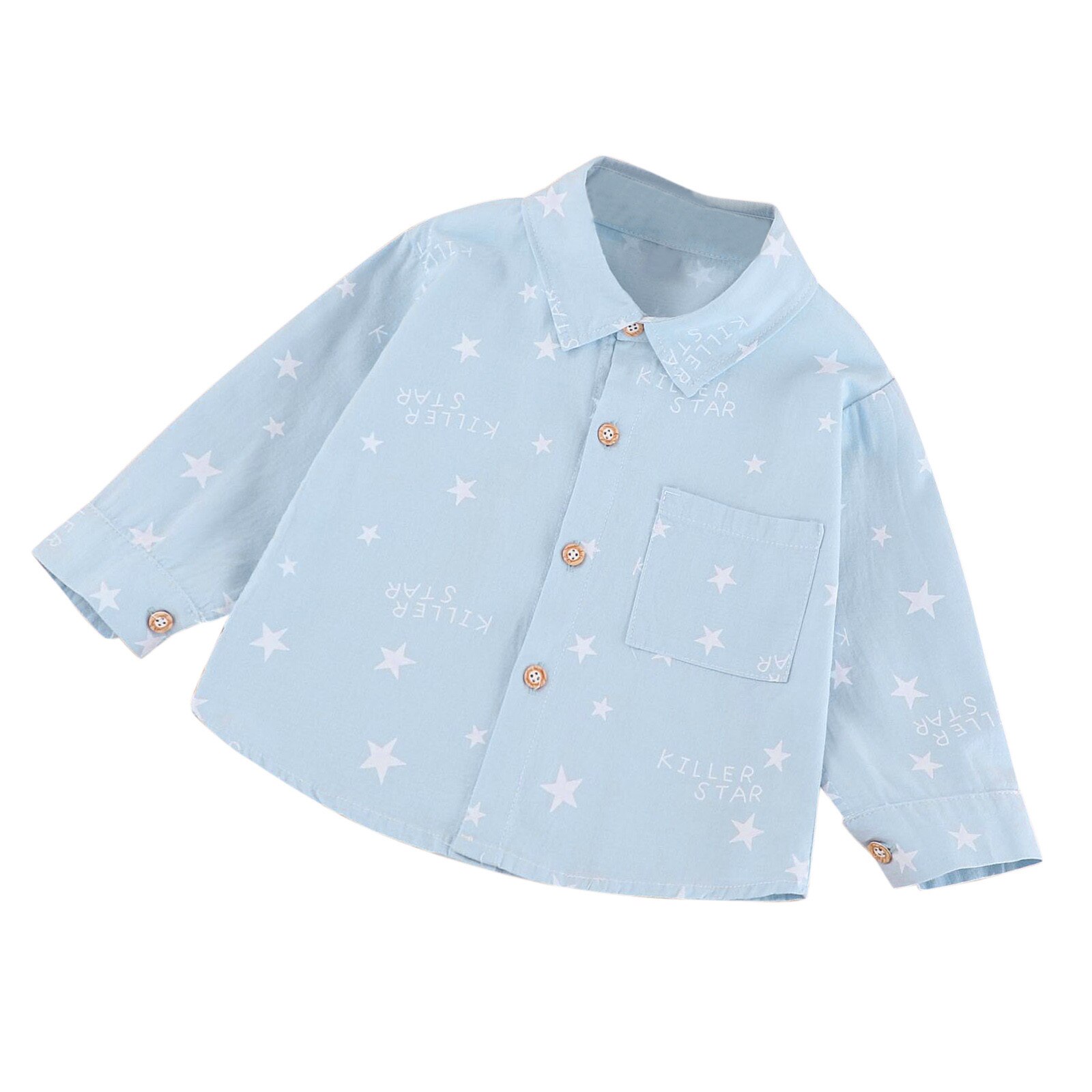 Shirt met lange mouwen meisjes tops jongens shirt kleine kinderen lange mouwen cartoon kat print T-shirt tops, blauw, 8-9 Jaar