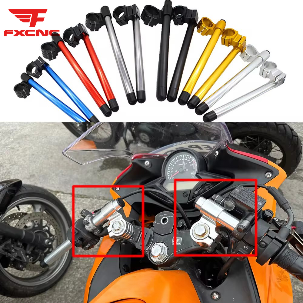 Steigleitung Rised Motorrad Lenker Clip-Ons Gabel CNC Aluminium Lenker Clip-ons Für Universal- 7/8 "22mm Lenker Motorrad