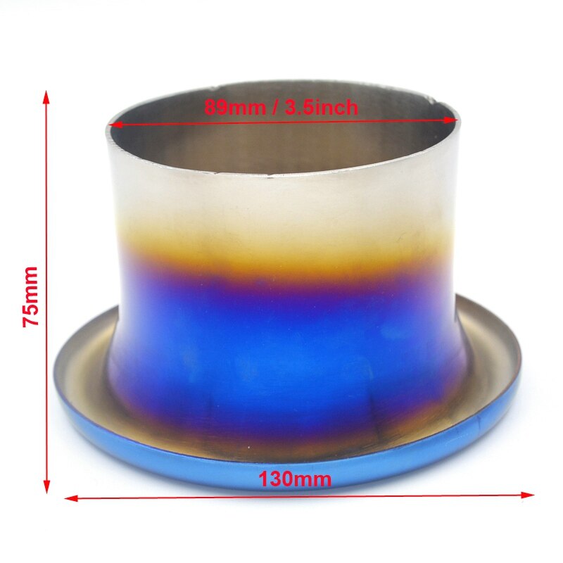 4inch Inlet Blue Tip Stainless Steel Racing Car Cold Air Compressor Intake Inlet Velocity Stack Turbo Horn Kit: 3.5inch