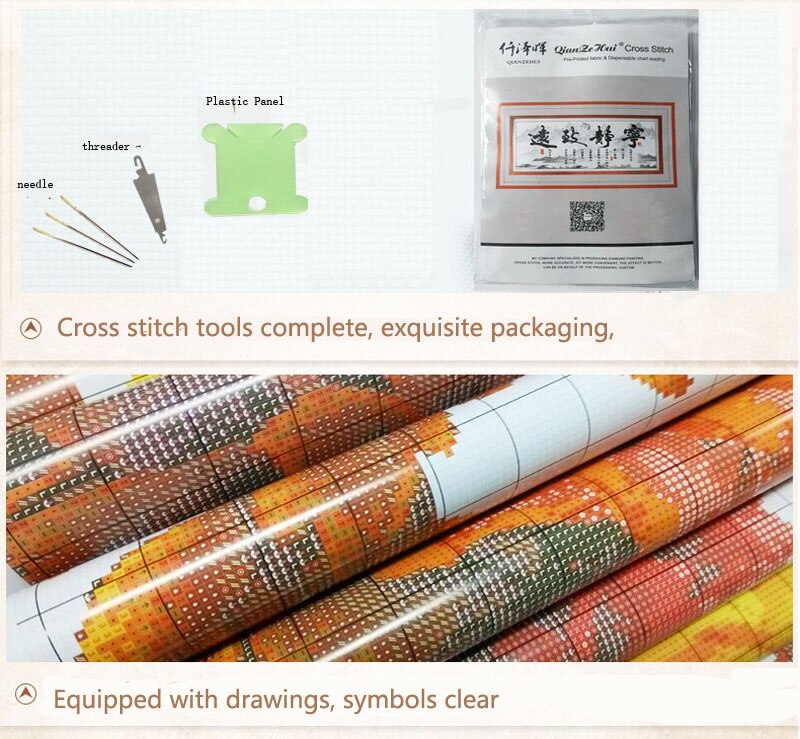 QIANZEHUI,Needlework,DIY Welcoming lofty embroidery Cross stitch,Magpie Plum landscape dramatically cross-stitch,Wall Home Decro