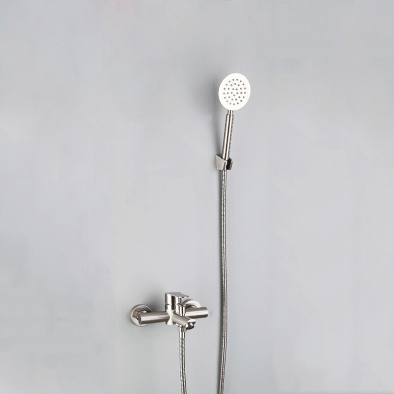 Bathroom Shower Faucet Stainless Steel Triple Bathtub Faucet Mixers Cold Mixer Valve Nozzle Tap Wall Mounted Home Shower Set: 05