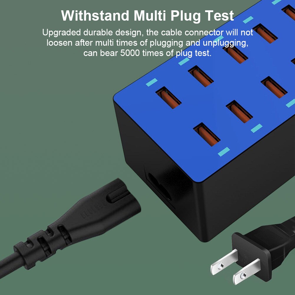 10 portów ładowarka Mulit hub 5V ładowarka USB 50W szybka ładowarka USB z szybkim ładowaniem ładowarka USB do telefonu MacBook Laptop Smartphone
