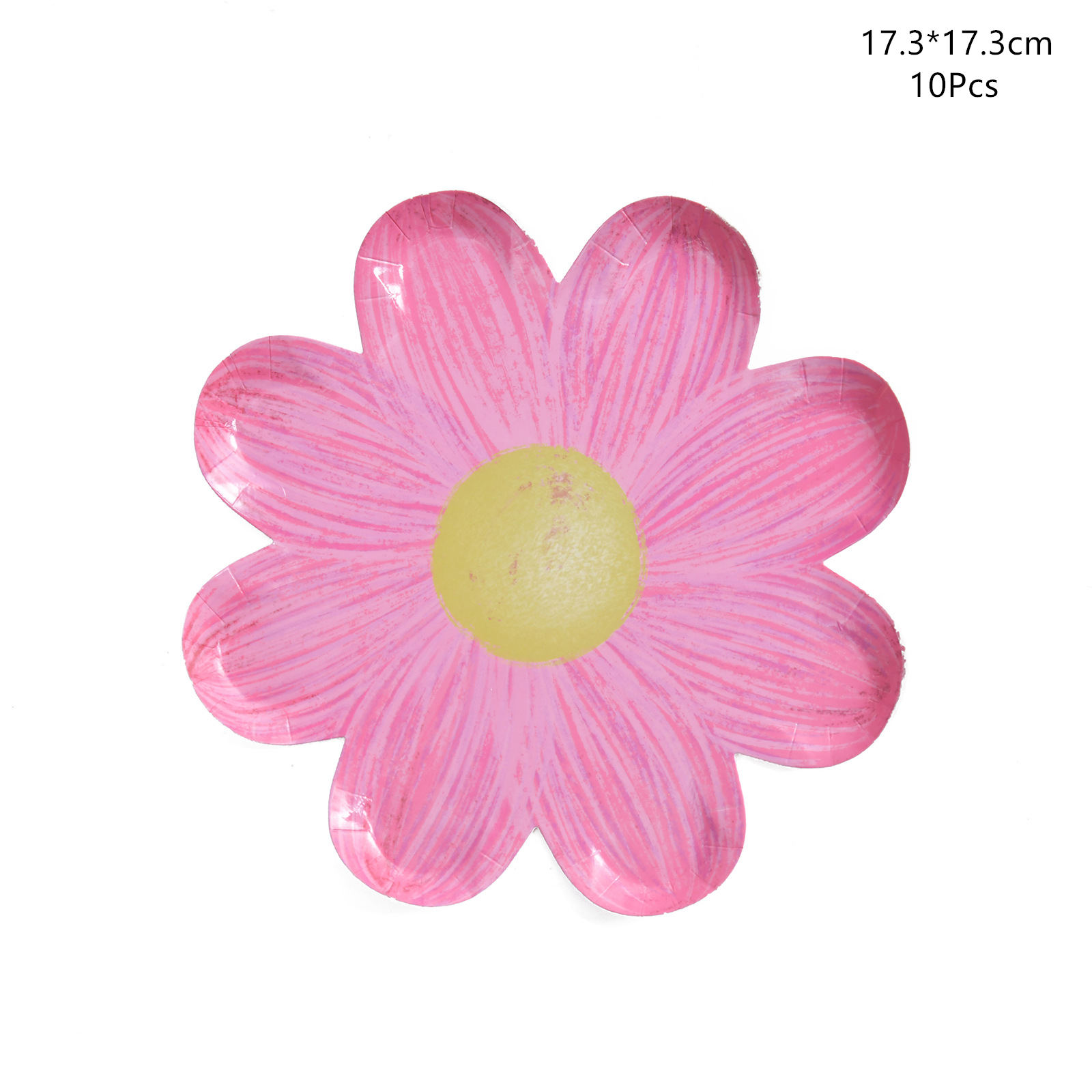 Disposable Daisy Paper Plate Flower Meal Plate Picnic Cake Plates Birthday Theme Party Decoration: Fluorescence Yellow