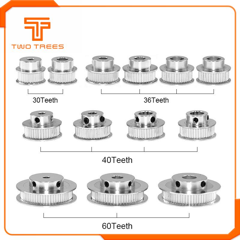 1pcs GT2 Timing Pulley 30 36 40 60 Tooth Wheel Bore 5mm 8mm Aluminum Gear Teeth Width 6mm Parts For Reprap 3D Printers Part