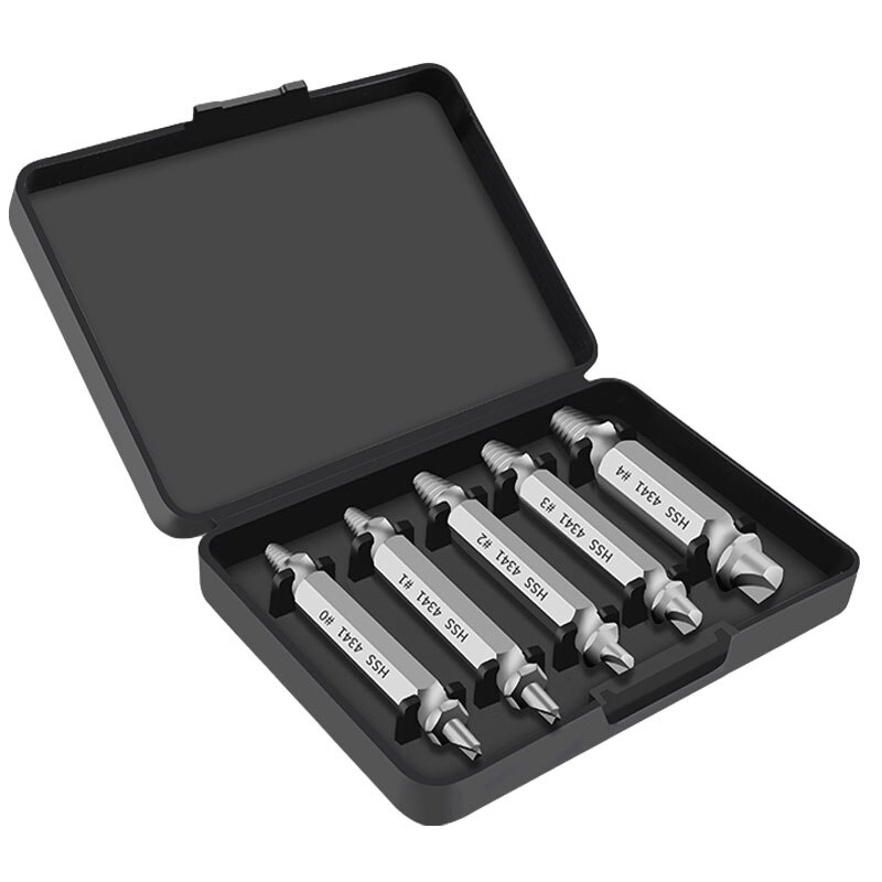GREENER 5PC Break Screwdriver Extractor Speed Damaged Screw Drill Bit Set Take Out Bits Bolt Remover Extractor Demolition Tools