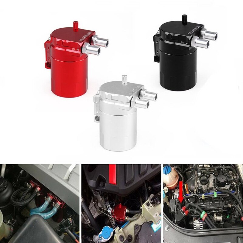 Dyno Racing Universal Oil Catch Can Engine Oil Catch Tank Aluminum Catch Can Oil Separator 300Ml