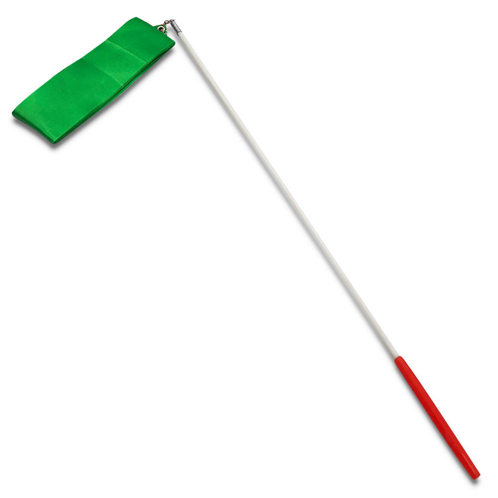 Gymnastics Dance Ribbon - 2M/4M Length - 5cm Width - Rhythmic Art Gymnastics Ballet Streamer: green / 2 meters