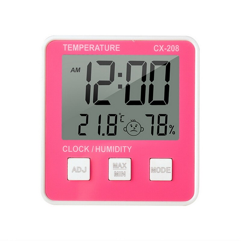 Digitale thermometer, hygrometer voor binnen en buiten met lcd-scherm, temperatuur-vochtigheidsmeter, 1 stuk: Cx -208 rood