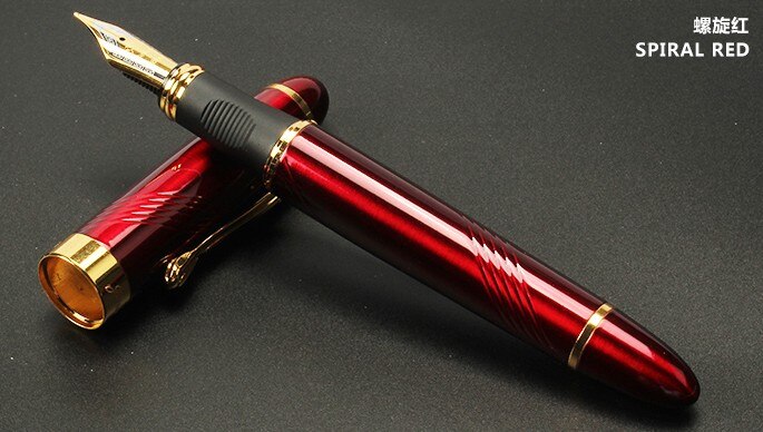 Jinhao-pluma estilográfica de Metal de , plumas clásicas de cuerpo grueso de 1,0mm, pluma de caligrafía con punta curva, de tinta de lujo para escribir, X450