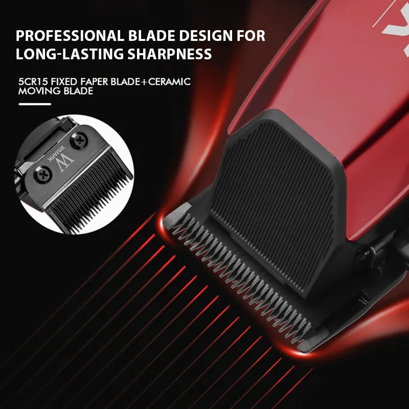 WMARK NG-125 cortapelos eléctrico 7500RPM Motor giratorio cabezal de aceite barbería recortadora para hombre hoja 5 ajustes