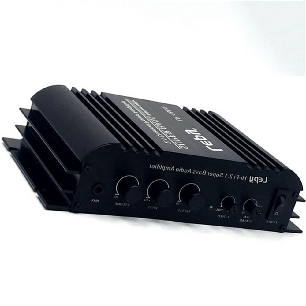 Lepy LP-168S 2 Channel Home 12V Small Car Aamplifier With Bass Adjustment With Aux Auxiliapyinput Power Switch Master Volume