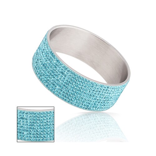 , joyería de , brazaletes de acero inoxidable, 10 filas, pulseras de cristal, colores mezclados