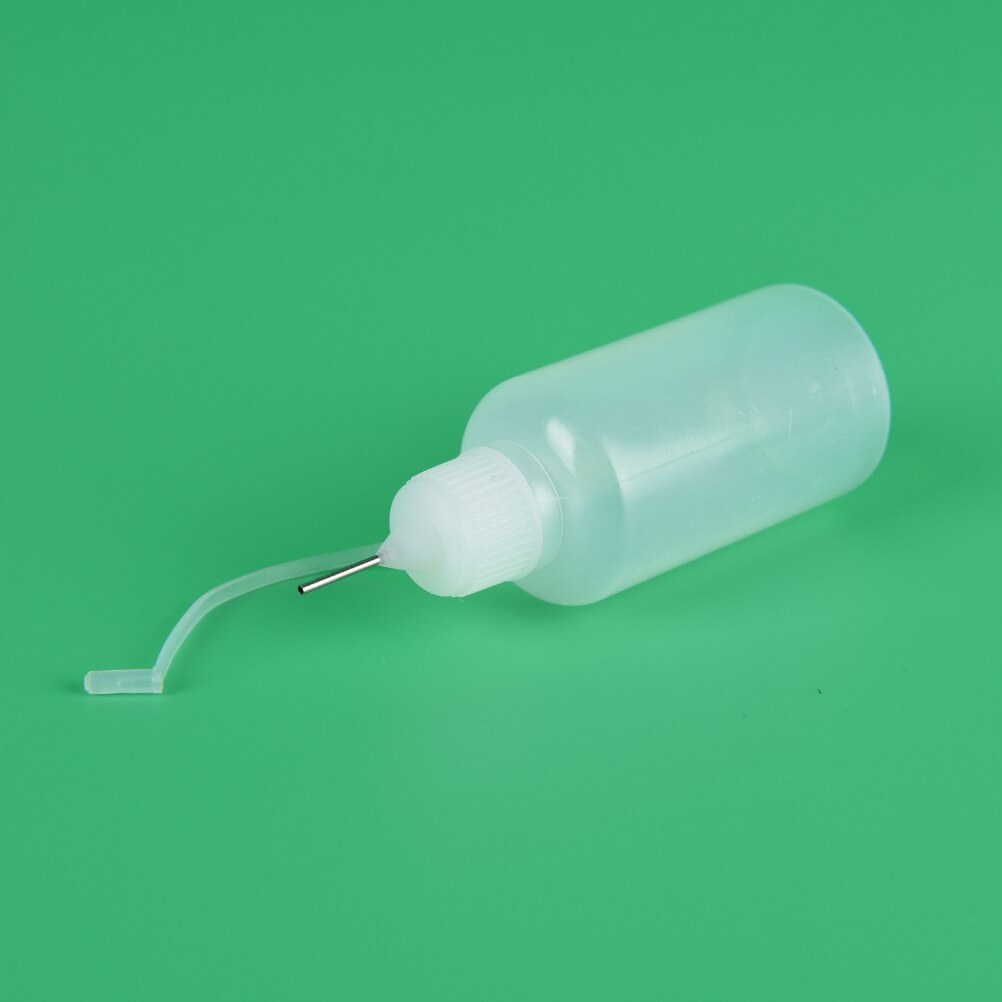 1set ( Bottle+ Needle Tip Cap+ Silicone Loop) 50ml Needle Squeeze Bottle Metal Needle Cap White Plastic Empty Dropper Bottles