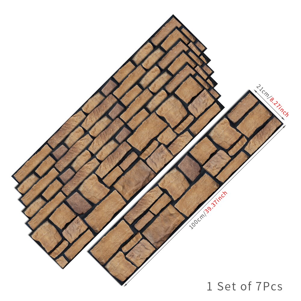 7Pcs Trappen Stickers Houten Trap Decoratie Loopvlak Vinyl Zelfklevende Diy Gevel Muur Baksteen Kunst Patroon Decals 21cm * 100Cm: XY-05