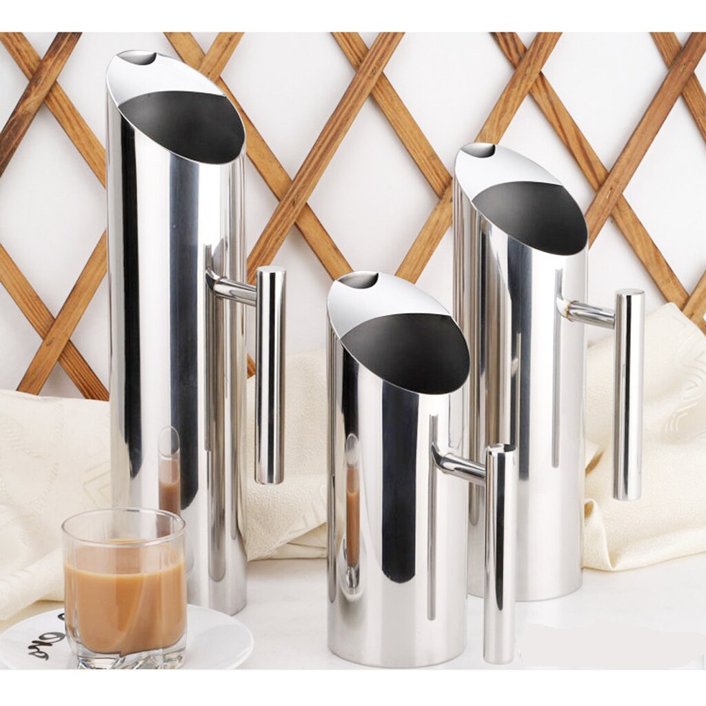 Water Pitcher Stainless Steel Ice Guard Jar Container Drink Pot Party 1L-2L