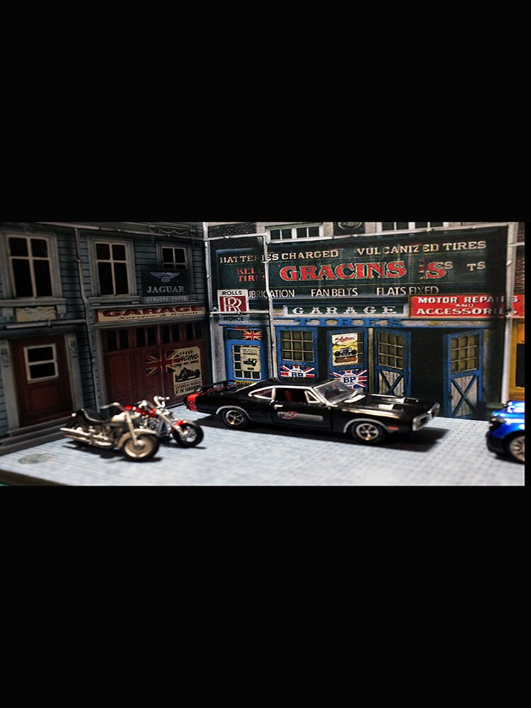 1/64 Garage Parkplatz Straße Szene Schießen Bord Diorama Geeignet für druckguss Auto Modell Sammlung Anzeige