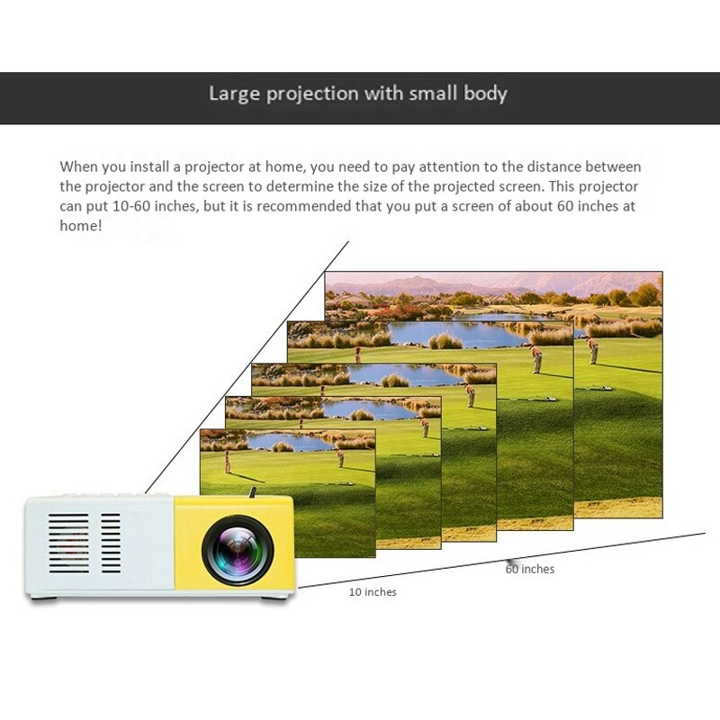 J9 Mini Projector 1080P HD Projector Ultra Portable Projectors 30 Thousands Hours Life LED Pico Projector US Plug