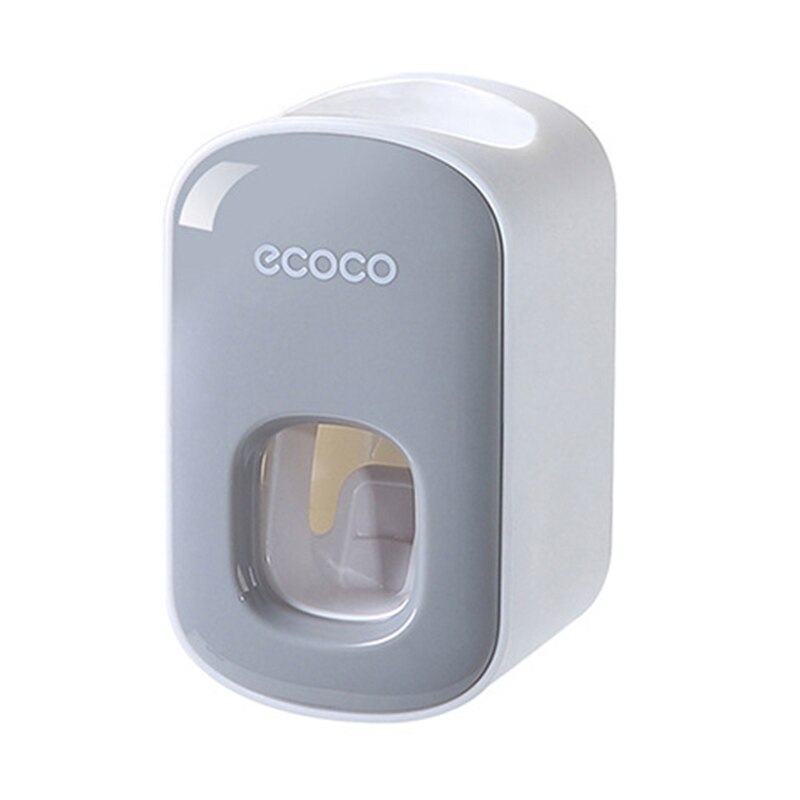 ECOCO Home Automatic Toothpaste Dispenser Toothbrush Holder Wall Mounted Bathroom Accessories Toothpaste Squeezers: Gray