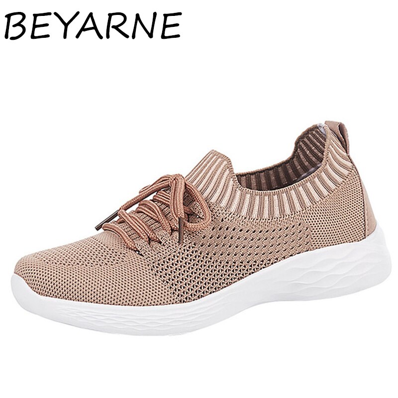 BEYARNE-Zapatillas deportivas de tela ligera para mujer, Calzado cómodo e informal para caminar, para primavera y otoño