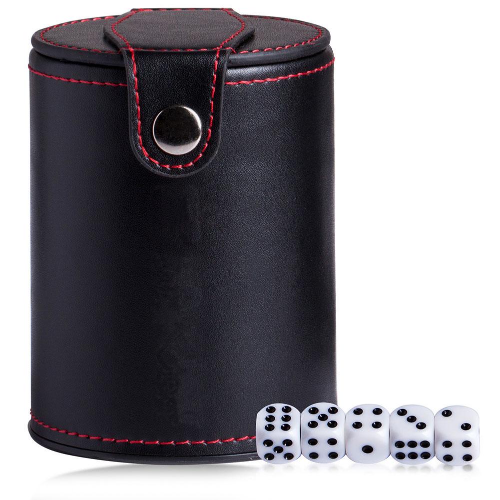 Fournitures de jeu de dés en cuir PU, flanelle, coupe muette, pour la plupart des jeux de dés, doublure en feutre rouge, pour Yahtzee Farkle Bar Party,