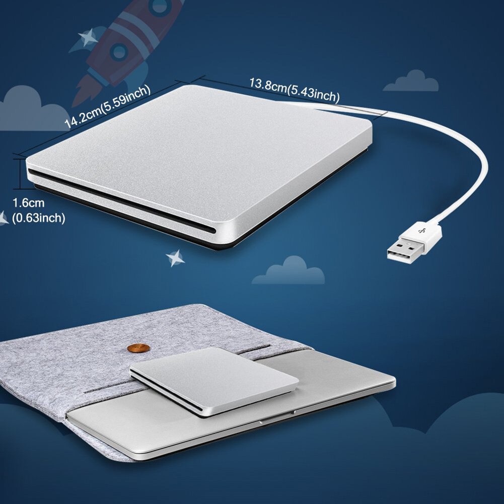 Ultra-slank eksternt dvd-drev usb 3.0 disk duplikator til computer bærbar qjy 99