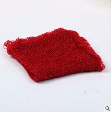 40*60 CENTÍMETROS Fotografia Bebê Props Mohair Wraps Cobertor Estiramento Knit Envoltório Foto Recém-nascidos Wraps Acessórios Artesanais de Pano: Vermelho